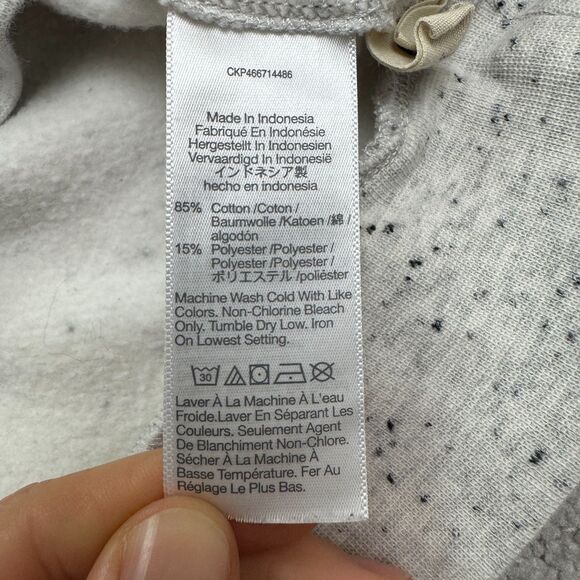 Madewell MWL BetterTerry Speckled V-Notch Pullover Sweatshirt Womens XXS Gray - Picture 6 of 12